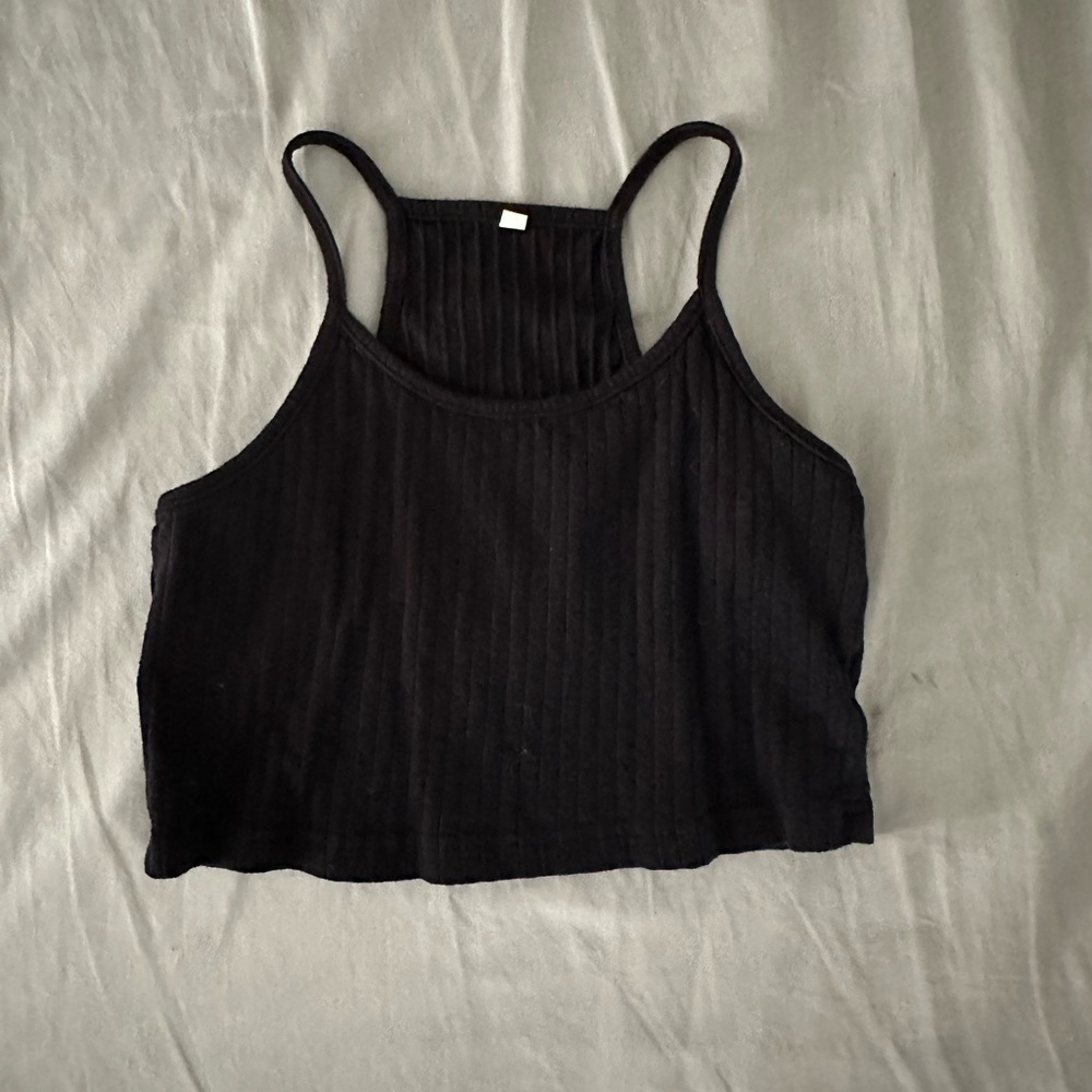 Black Ribbed Tank Top